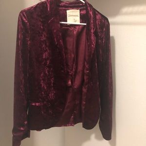 Burgundy Velour Blazer